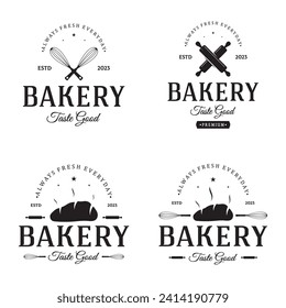Bakery logo badge retro vector illustration.for cupcake,bakery.cake Vintage typography logo design.
