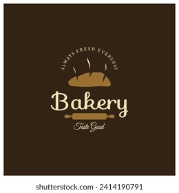 Bakery logo badge retro vector illustration.for cupcake,bakery.cake Vintage typography logo design.