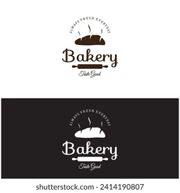 Bakery logo badge retro vector illustration.for cupcake,bakery.cake Vintage typography logo design.