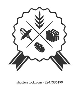 Bakery logo badge template Icon Illustration Brand Identity