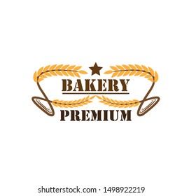 Bakery Logo Badge with wheat
