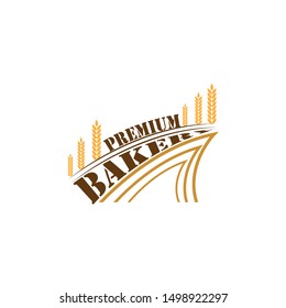 Bakery Logo Badge with wheat
