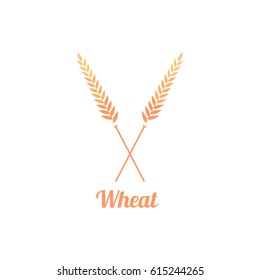 Bakery Logo Badge with wheat. Easy to use business template. 