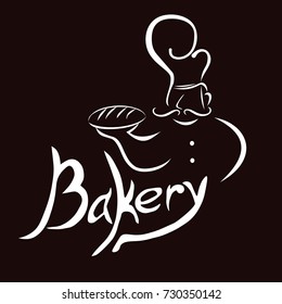 Bakery logo with baker silhouette