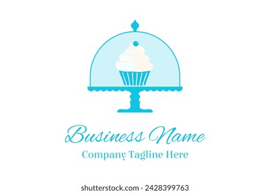 Bakery Logo with Blue Cupcake Holder