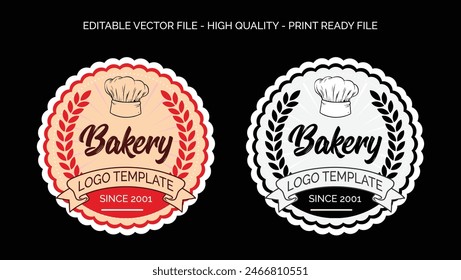 Bakery logo Bread logo design template, bread and bakery products logo design fresh white brown and multigrain bread logo design editable vector print ready template file download