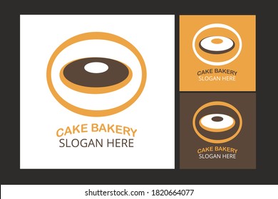 Bakery logo for business cake with color variation 