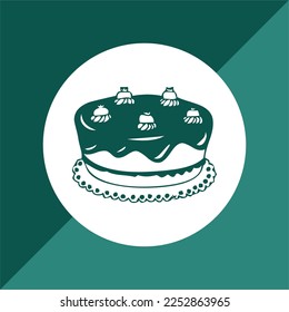 bakery logo and cake icon. assorted types of bakery and cake icons isolated on colorful background, delicious bread