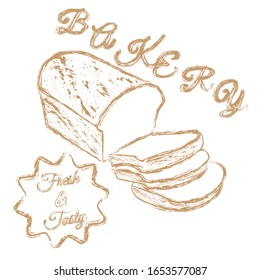 Bakery logo chalk hand drawn vector illustration