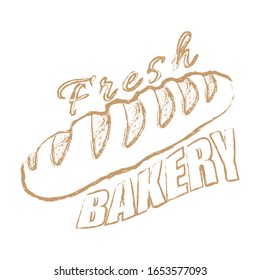 Bakery logo chalk hand drawn vector illustration