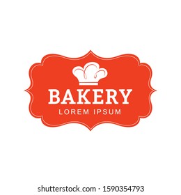 Bakery logo with chef hat. Cooking logo, food, restaurant vector brand identity.