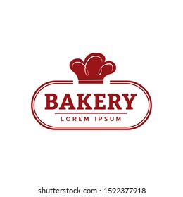 Bakery logo with chef hat. Cooking logo, food, restaurant vector brand identity.