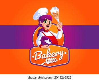 Bakery logo with chef mascot