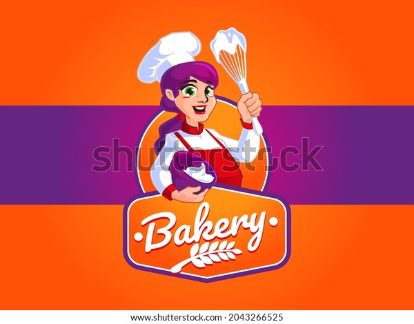 Bakery Logo Chef Mascot Stock Vector (Royalty Free) 2043266525 ...