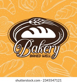The Bakery Logo Circle Oval Design