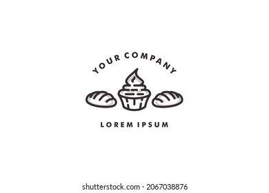 Bakery Logo, Coffee Food Drink Line Logo