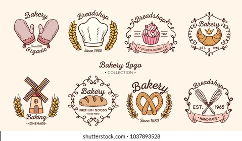 Bakery Logo Collection Stock Vector (royalty Free) 1037893528 