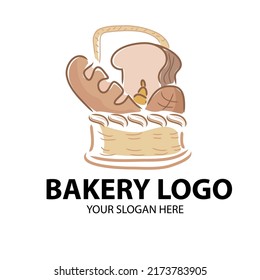 Bakery logo. Collection of various types of bread. suitable for cafe logos, bakery and bakery course