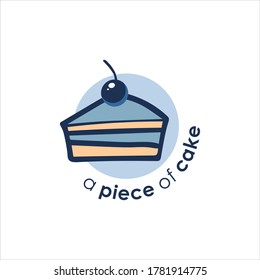 Bakery Logo Craft Baked Badge Template, Slice of Cake Shop Vector and Label Design Inspiration