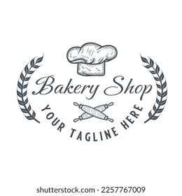 bakery logo design. bread concept with wheat for bakery business.