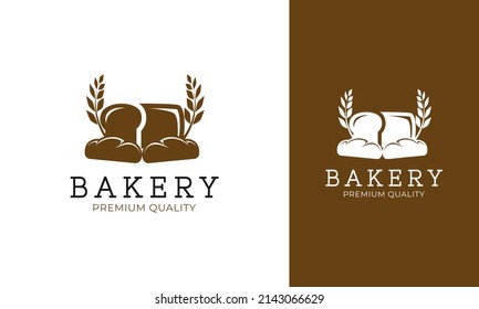 Bakery logo design. Bread and wheat icon for shops with premium quality