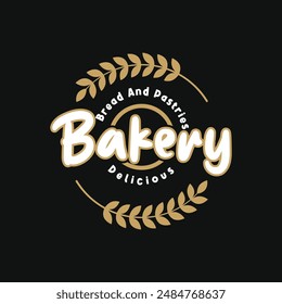 Bakery logo design concept idea with wheat grain icon