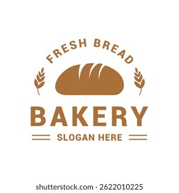 bakery logo design concept vintage style with wheat grain