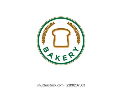 Bakery Logo Design Emblem Style Rounded Shape White Bread Icon Symbol