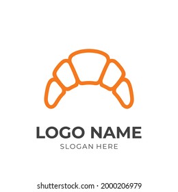 bakery logo design with flat orange color style