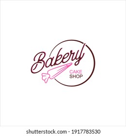 Bakery Logo Design Logotype Vector with Script, Font Lettering Sweet and Premium Goods Decoration Template