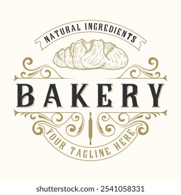 design de logotipo de padaria. perfeito para a panificação, etiqueta ou produção de pão.