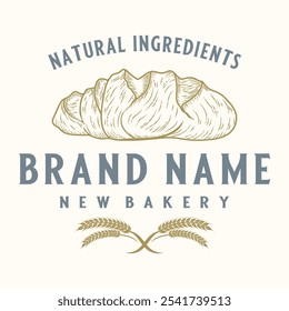 bakery logo design. perfect for bakery, label or bread making production.