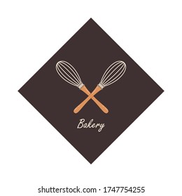 Bakery logo design. Bakery sign vector. Whisk logo design.