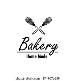 Diseño del logo de la panadería. Vector de signos de panadería. Diseño del logo de Whisk.