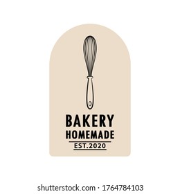 Bakery logo design. Bakery sign vector. Whisk logo design.
