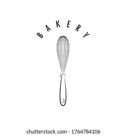 Bakery logo design. Bakery sign vector. Whisk logo design.