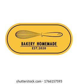 Bakery logo design. Bakery sign vector. Whisk logo design.