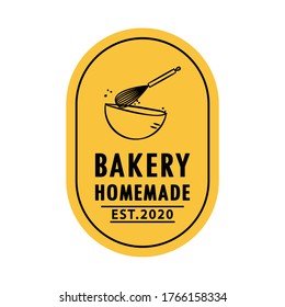 Bakery logo design. Bakery sign vector. Whisk logo design.