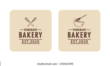 Bakery logo design. Bakery sign vector. Whisk logo design.