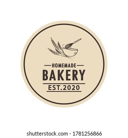 Bakery logo design. Bakery sign vector. Whisk logo design.