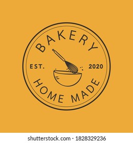 Diseño del logo de la panadería. Vector de signos de panadería. Diseño del logo de Whisk.