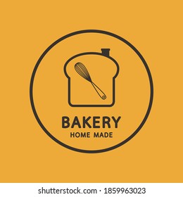 Logo für die Bäckerei. Bäckerei Schild Vektor. Whisk Logo Design.