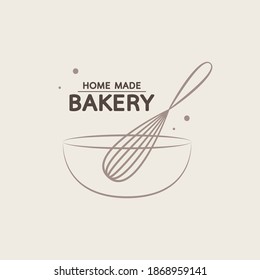 Bakery logo design. Bakery sign vector. Whisk logo design.