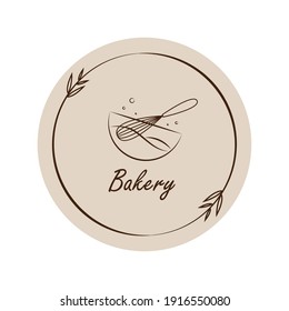 Bakery logo design. Bakery sign vector. Whisk logo design.