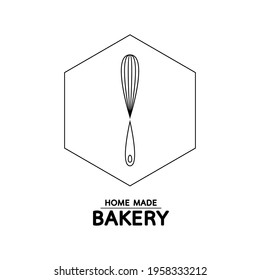 Bakery logo design. Bakery sign vector. Whisk logo design.