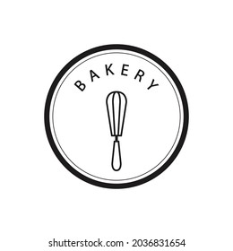 Bakery logo design. Bakery sign vector. Whisk logo design.