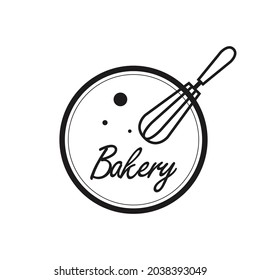 Bakery logo design. Bakery sign vector. Whisk logo design.
