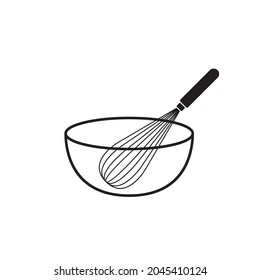 Bakery logo design. Bakery sign vector. Whisk logo design.