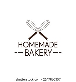 Bakery logo design. Bakery sign vector. Whisk logo design.