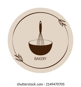 Diseño del logo de la panadería. Vector de signos de panadería. Diseño del logo de Whisk.